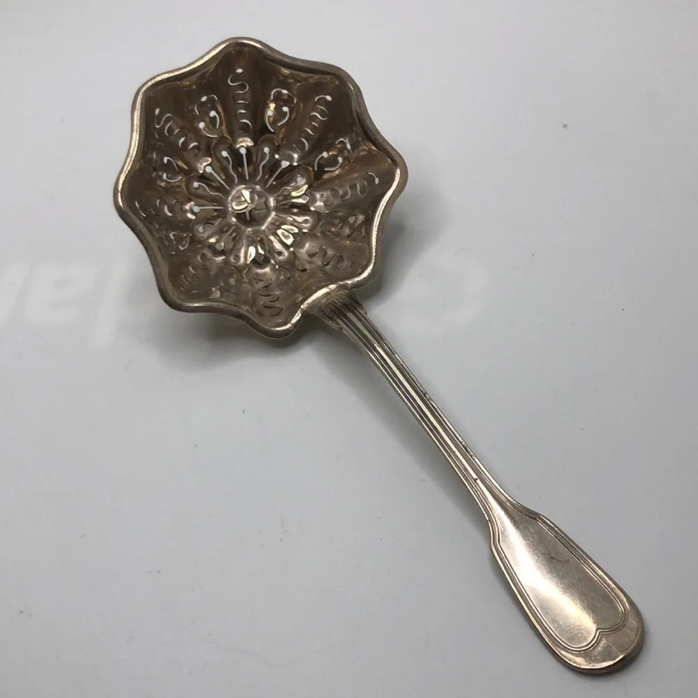 Sugar Sifter flower shape silver plated antique